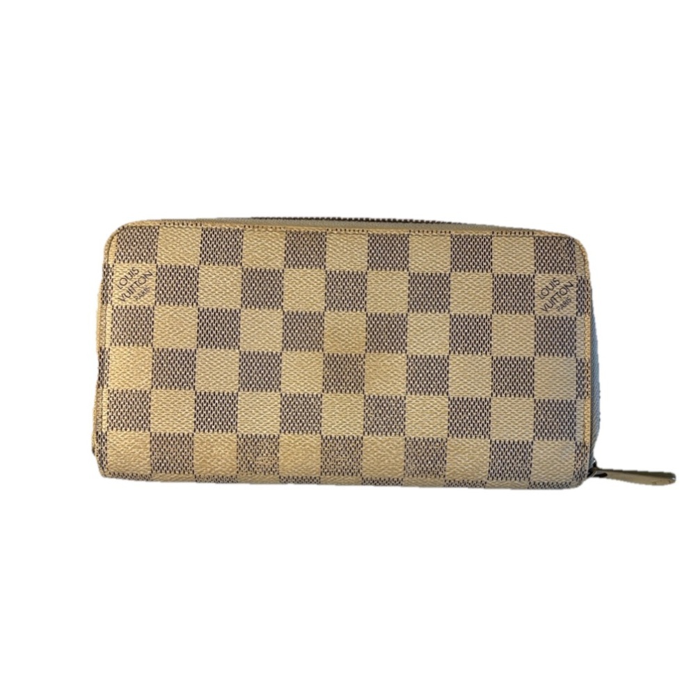 Louis Vuitton Damier Azur Zippy Wallet Canvas PreOwned in Fair Condition